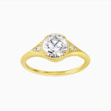Alyssa | Diamond Accent Solitaire Engagement Ring-Honey Jewelry Co-Honey Jewelry Co