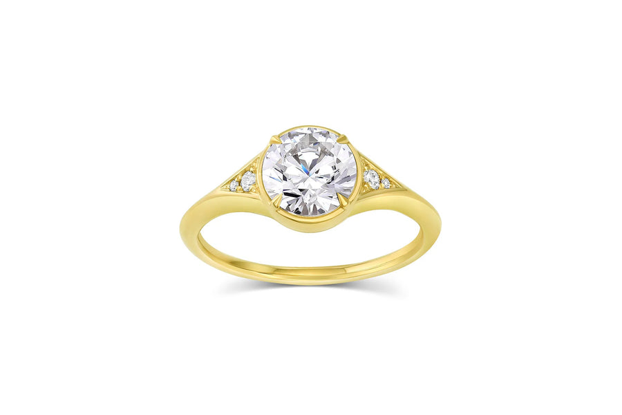 Alyssa | Diamond Accent Solitaire Engagement Ring-Honey Jewelry Co-Honey Jewelry Co