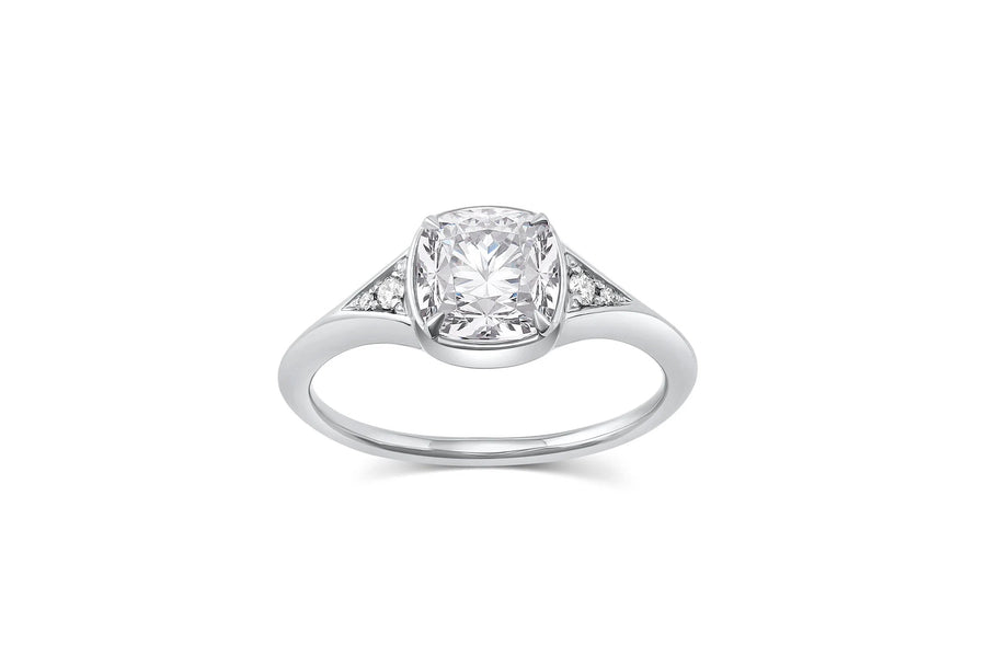 Alyssa | Diamond Accent Solitaire Engagement Ring-Honey Jewelry Co-Honey Jewelry Co