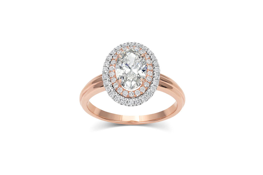 1.03ct Double Halo Diamond Ring-Honey Jewelry Co-Honey Jewelry Co