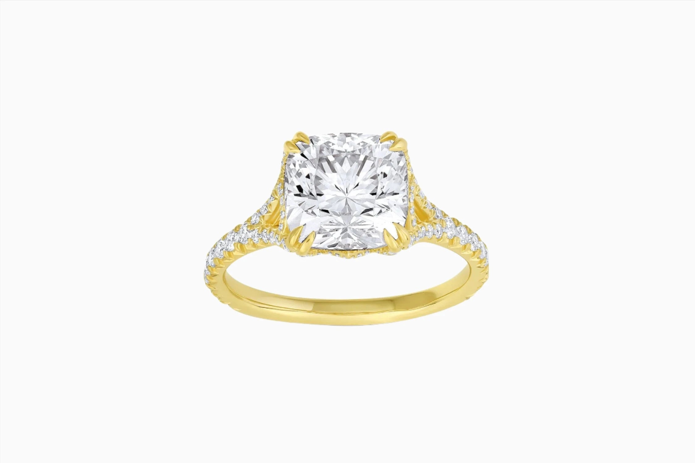 Samantha | Claw Prong French Set Pave Engagement Ring-Honey Jewelry Co-Honey Jewelry Co
