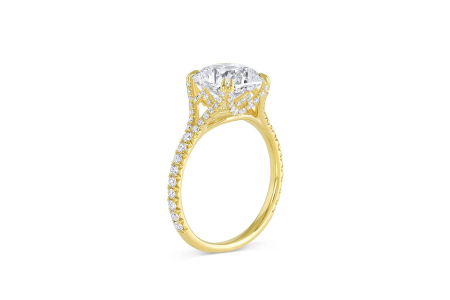 Samantha | Claw Prong French Set Pave Engagement Ring-Honey Jewelry Co-Honey Jewelry Co