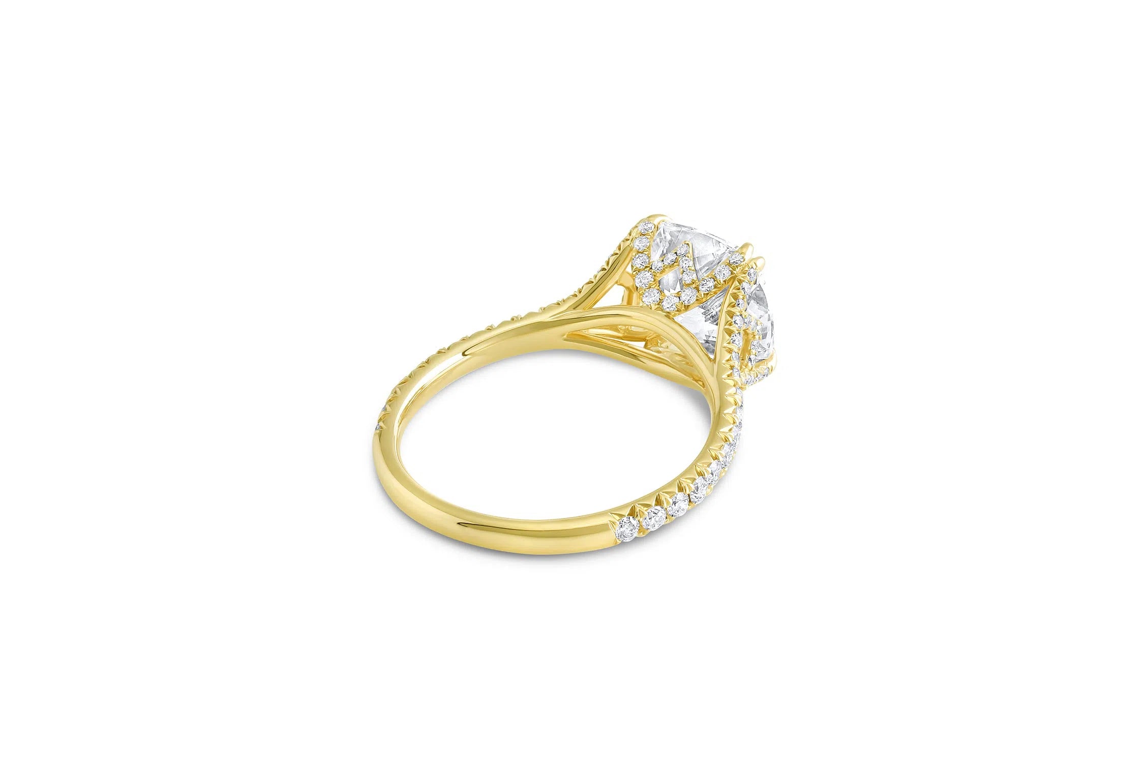 Samantha | Claw Prong French Set Pave Engagement Ring-Honey Jewelry Co-Honey Jewelry Co