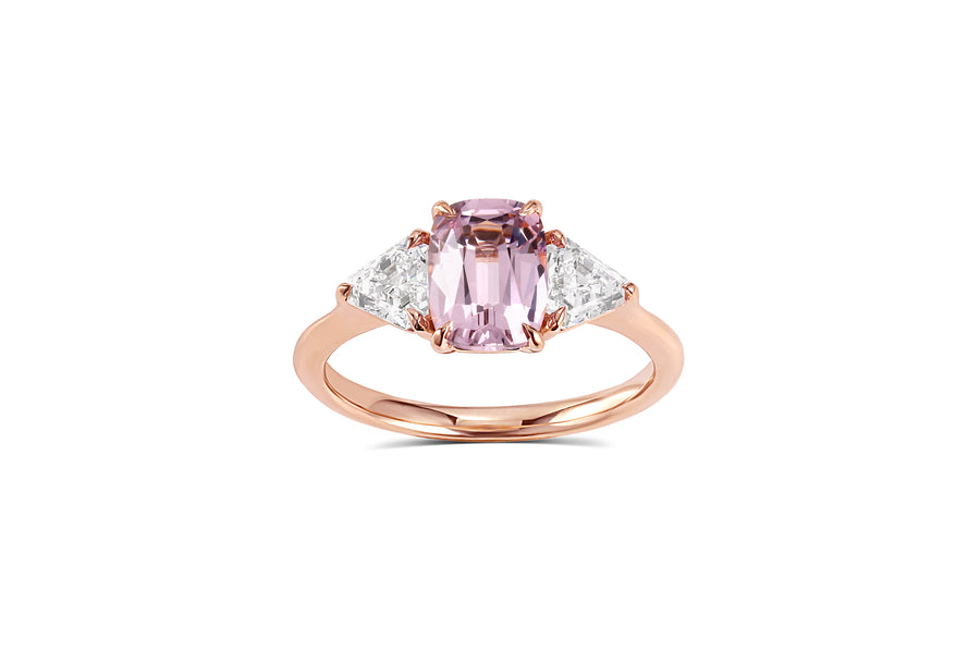 1.76ct Elongated Cushion Pink Spinel Ring