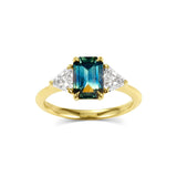 1.65ct Emerald-Cut Natural Green Sapphire Ring