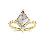 1.58ct Kite Salt & Pepper Diamond Engagement Ring