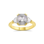 2.21ct Salt & Pepper Emerald cut engagement ring-Honey Jewelry Co-Honey Jewelry Co