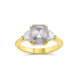 2.21ct Salt & Pepper Emerald cut engagement ring-Honey Jewelry Co-Honey Jewelry Co