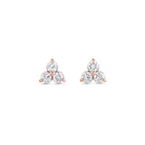 3-Stone Diamond Earrings Rose Gold