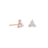 3-Stone Diamond Earrings Yellow Gold