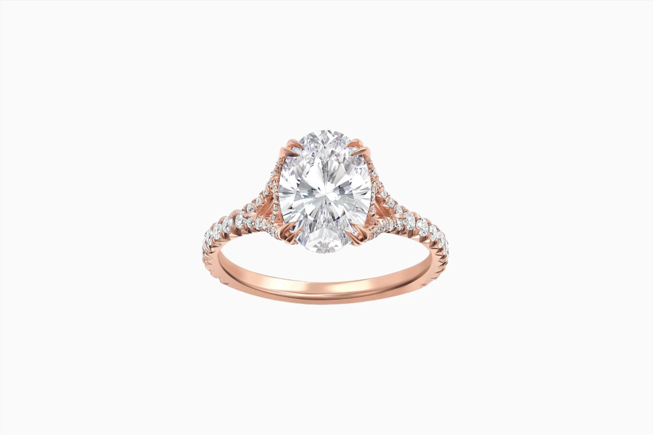 Samantha | Claw Prong French Set Pave Engagement Ring-Honey Jewelry Co-Honey Jewelry Co