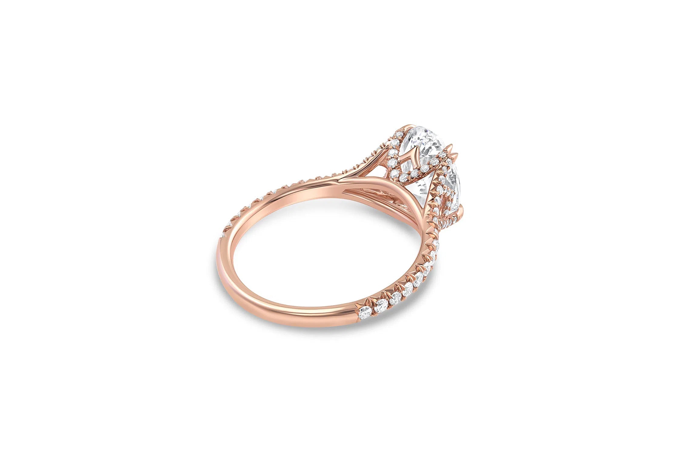 Samantha | Claw Prong French Set Pave Engagement Ring-Honey Jewelry Co-Honey Jewelry Co