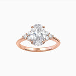 Eva | Oval Engagement Ring with Round Side Stones-Honey Jewelry Co-Honey Jewelry Co