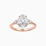 Eva | Oval Engagement Ring with Round Side Stones-Honey Jewelry Co-Honey Jewelry Co