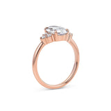Eva | Oval Engagement Ring with Round Side Stones-Honey Jewelry Co-Honey Jewelry Co