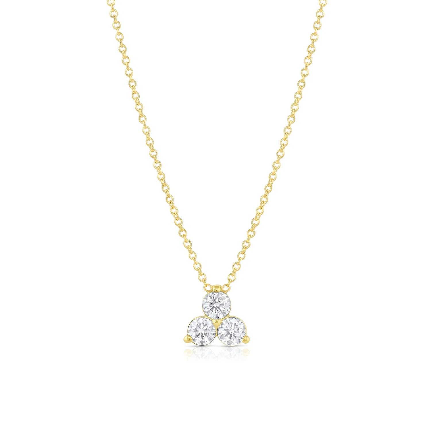 Large 3-Leaf Clover Lab Grown Diamond Necklace-Honey Jewelry Co-Honey Jewelry Co