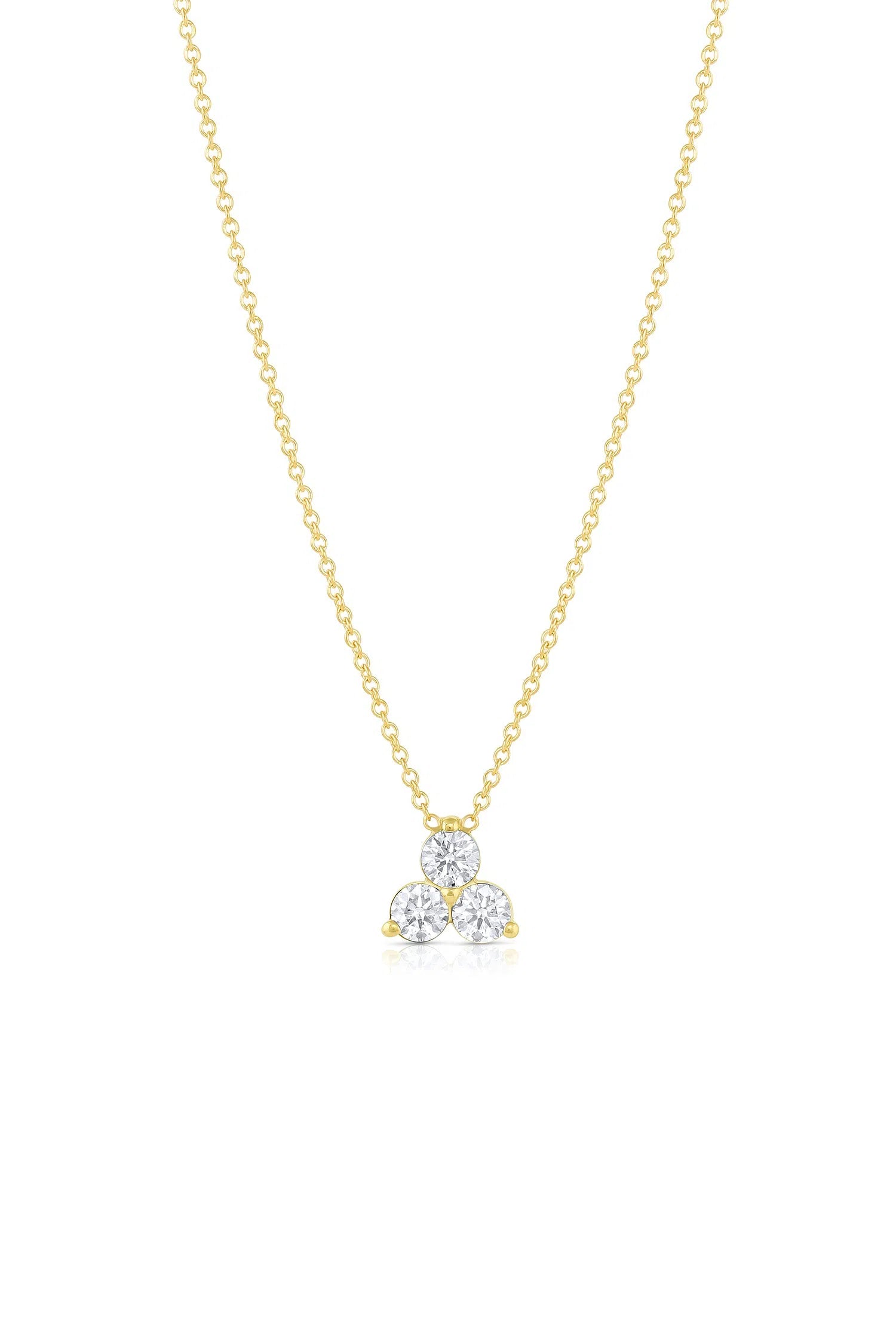 Large 3-Leaf Clover Lab Grown Diamond Necklace-Honey Jewelry Co-Honey Jewelry Co