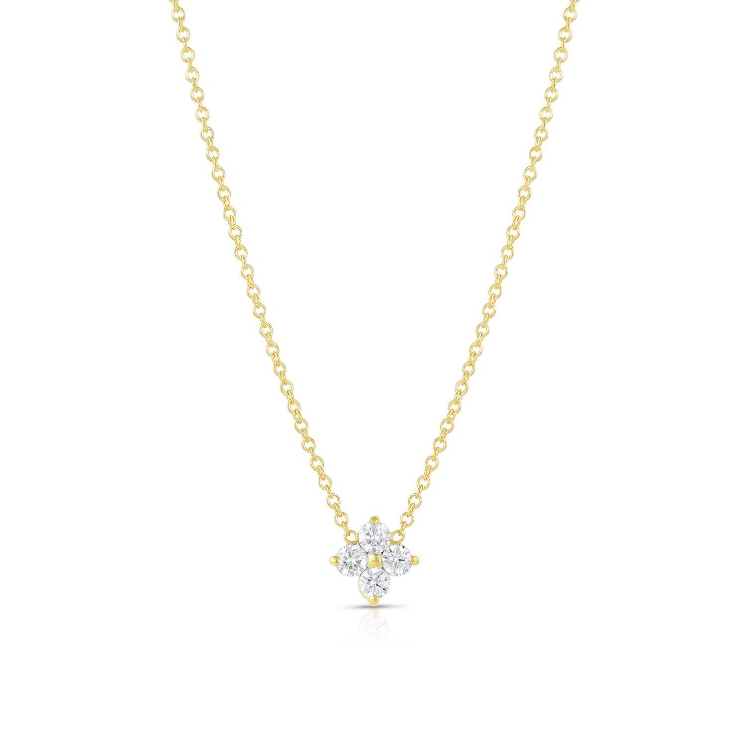 Petite 4-Leaf Clover Lab Grown Diamond Necklace-Honey Jewelry Co-Honey Jewelry Co