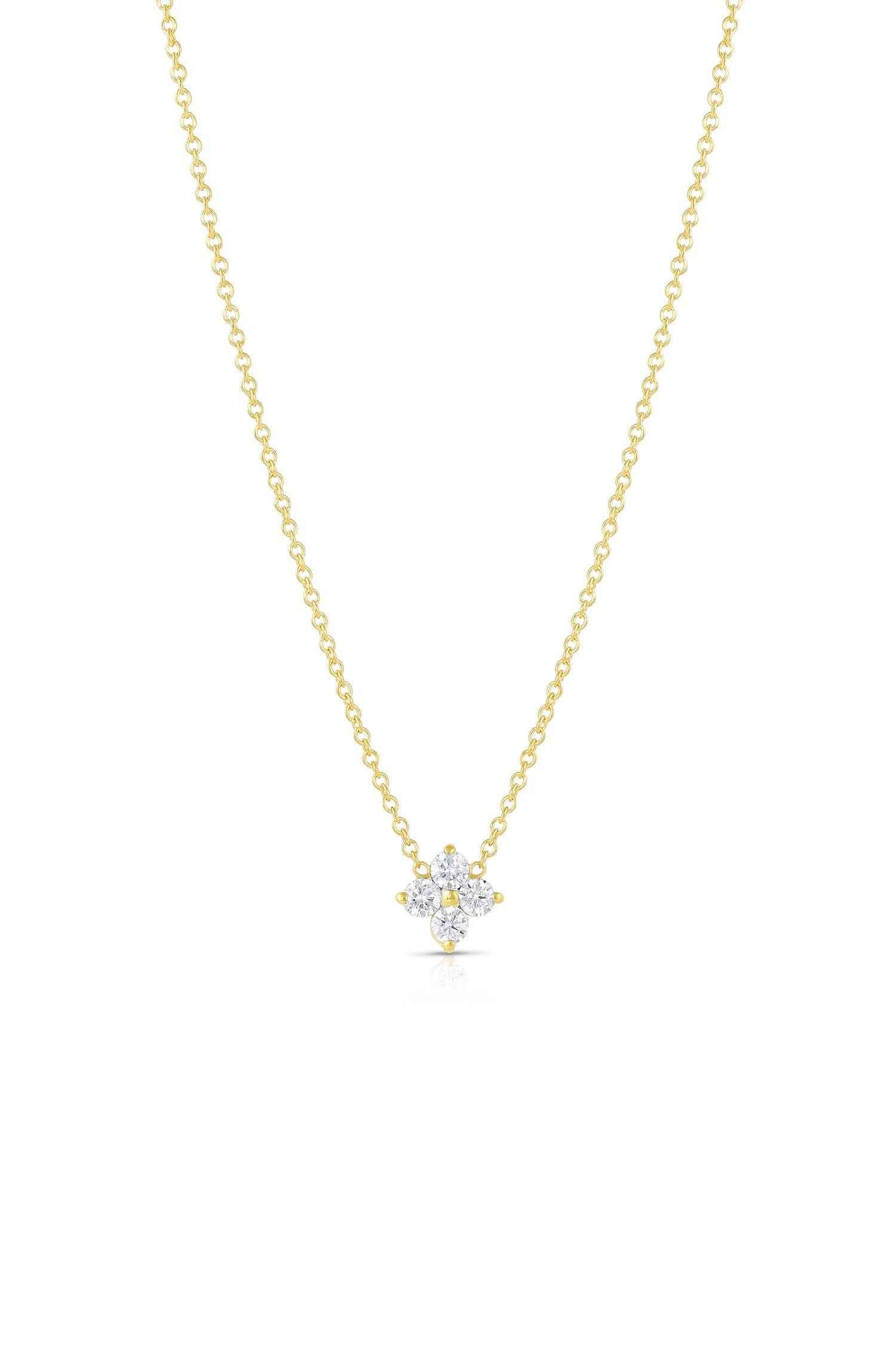 Petite 4-Leaf Clover Lab Grown Diamond Necklace-Honey Jewelry Co-Honey Jewelry Co