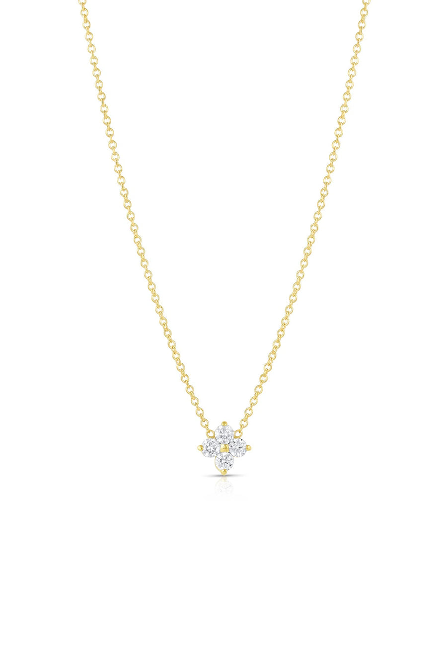 Petite 4-Leaf Clover Lab Grown Diamond Necklace-Honey Jewelry Co-Honey Jewelry Co