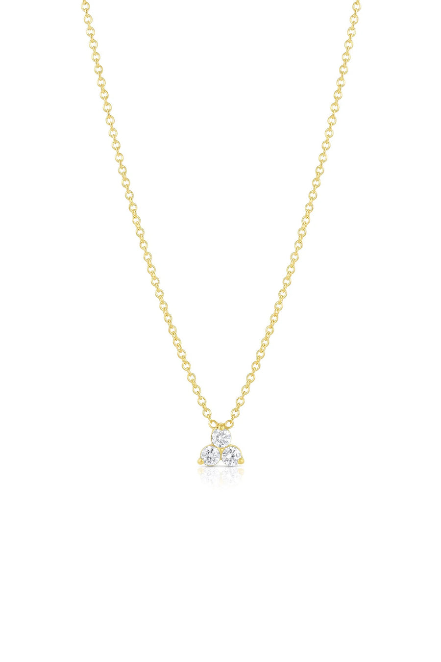 Petite 3-Leaf Clover Lab-Grown Diamond Necklace-Honey Jewelry Co-Honey Jewelry Co
