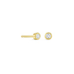 2mm Bezel Set Round Diamond Stud Earrings
