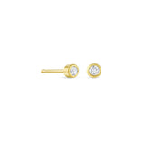 2mm Bezel Set Round Diamond Stud Earrings