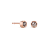 3mm Salt & Pepper Bezel Set Round Diamond Stud Earrings