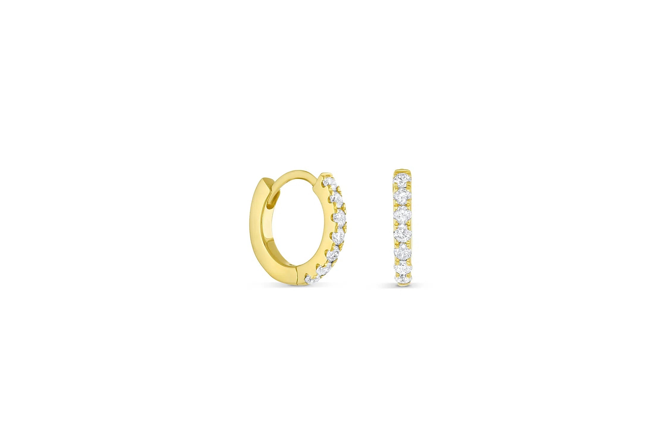 Diamond Huggie Hoop Earrings