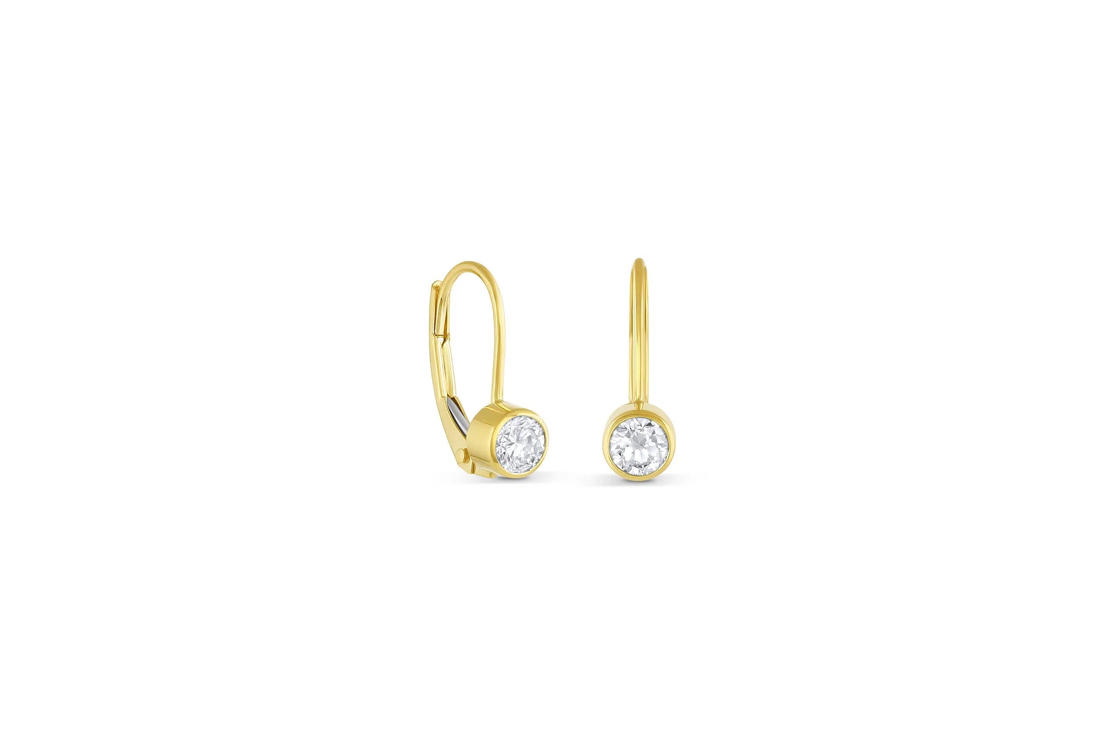 4mm Solitaire Diamond Drop Earrings