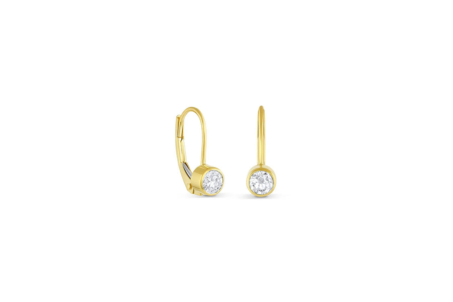 4mm Solitaire Diamond Drop Earrings