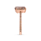 1.50ct Oval & 1.01ct Emerald-Cut Champagne Diamond Engagement Ring