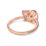 1.50ct Oval & 1.01ct Emerald-Cut Champagne Diamond Engagement Ring