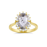 2.45ct Oval Salt & Pepper Diamond Engagement Ring