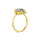 2.45ct Oval Salt & Pepper Diamond Engagement Ring