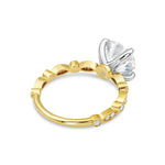 Bead and Eye Solitaire Engagement Ring in Yellow Gold