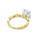 Bead and Eye Solitaire Engagement Ring in Yellow Gold