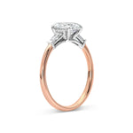 Oval Three Stone Baguette Engagement Ring