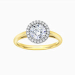 Round Cut Halo Cathedral Setting Engagement Ring