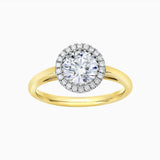 Round Cut Halo Cathedral Setting Engagement Ring