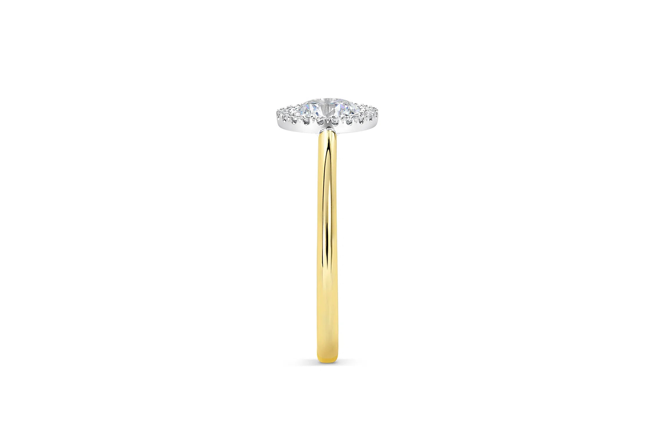 Round Halo Engagement Ring in Yellow Gold