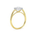 Cathedral Set Engagement Ring | Round Cut Diamond with Halo