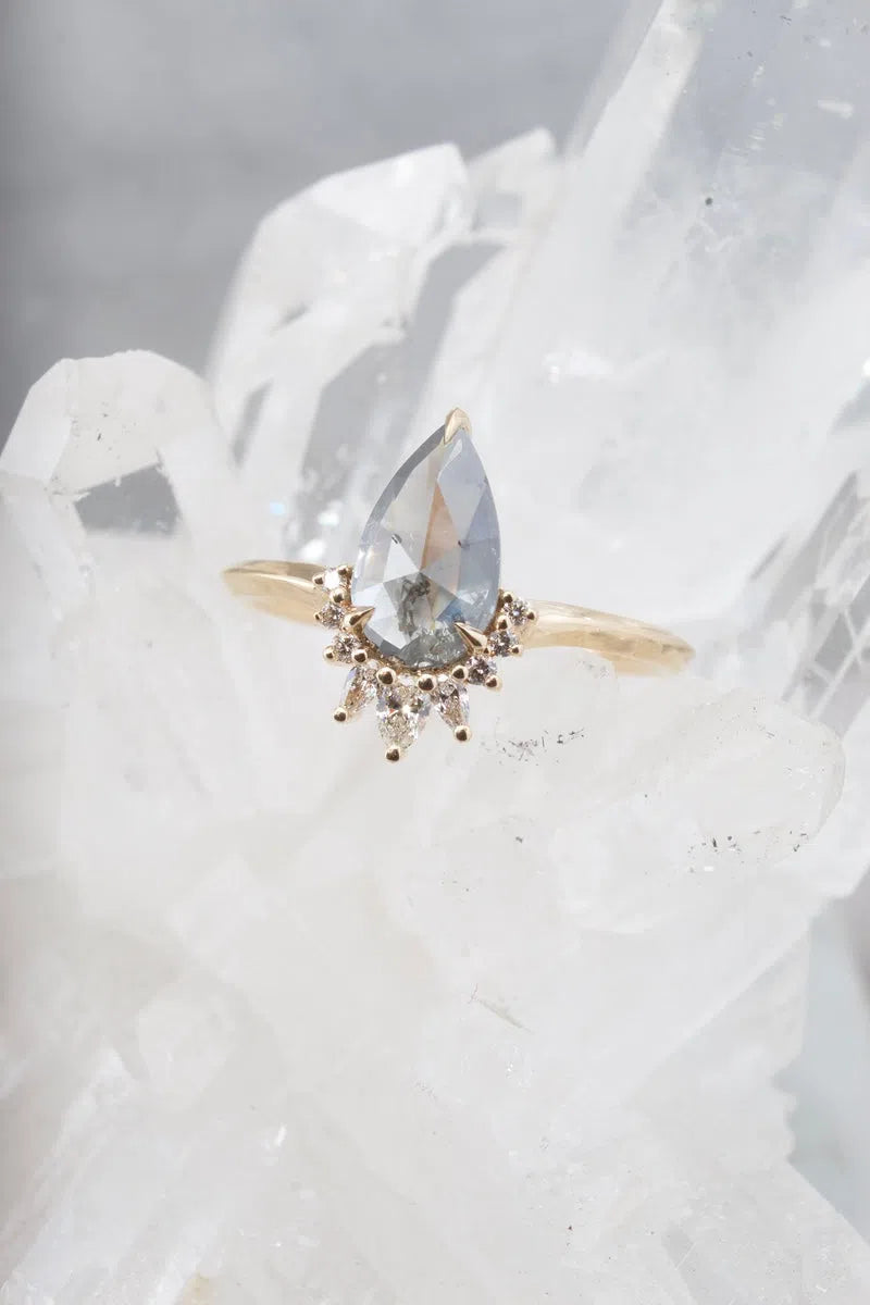 1.14ct Fancy Gray Pear Shape Diamond Ring-Honey Jewelry Co-Honey Jewelry Co