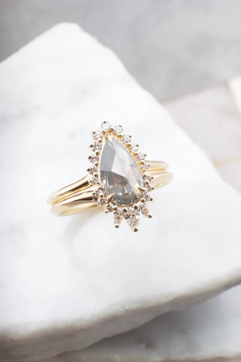 1.14ct Fancy Gray Pear Shape Diamond Ring-Honey Jewelry Co-Honey Jewelry Co