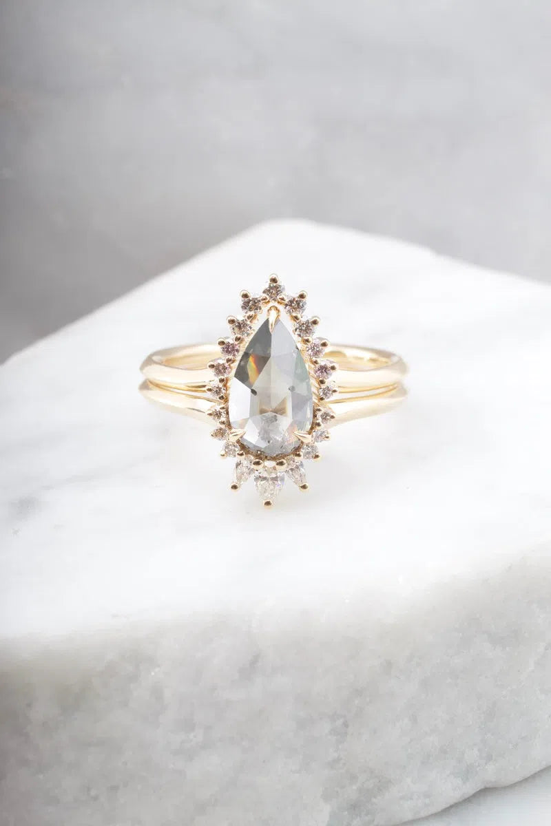 1.14ct Fancy Gray Pear Shape Diamond Ring-Honey Jewelry Co-Honey Jewelry Co