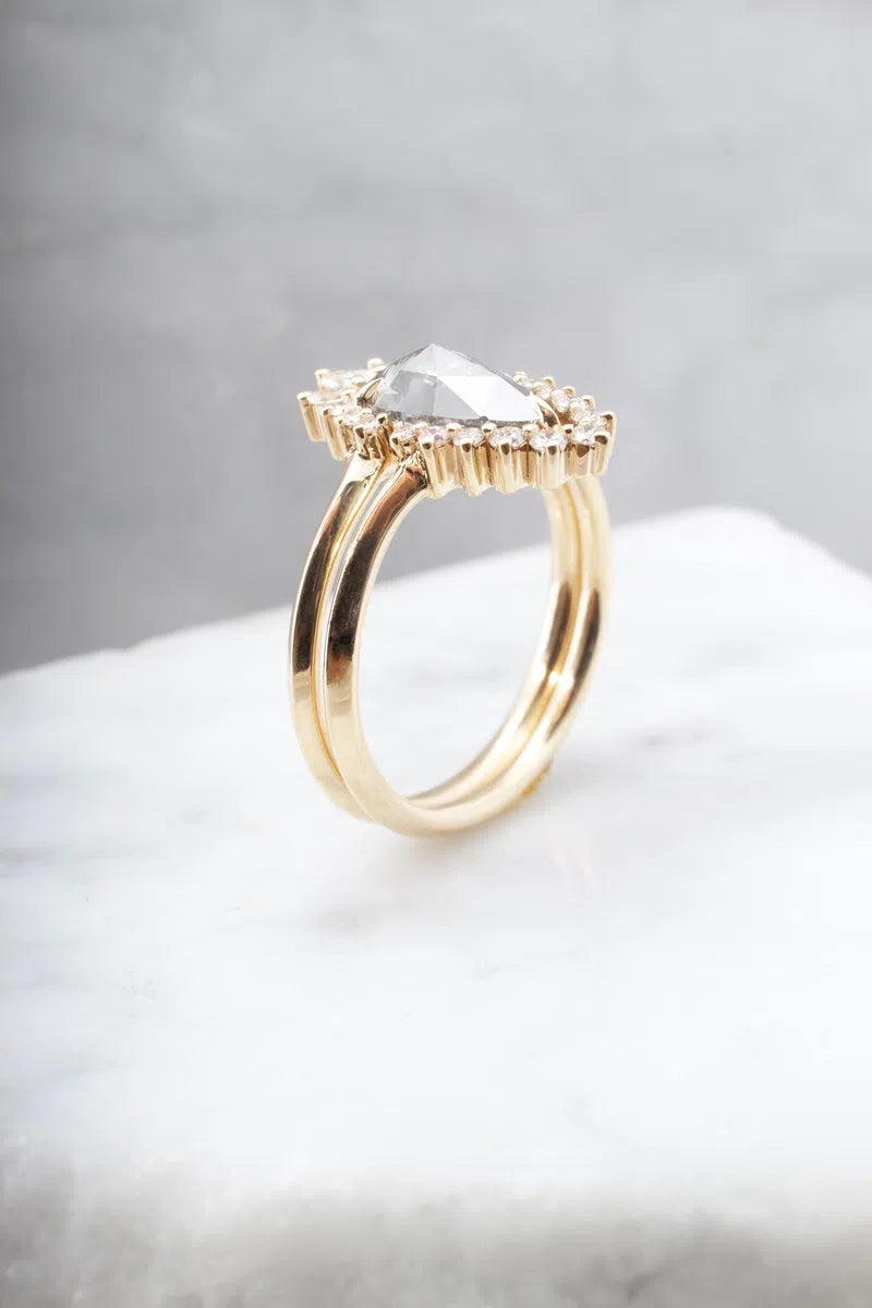 1.14ct Fancy Gray Pear Shape Diamond Ring-Honey Jewelry Co-Honey Jewelry Co