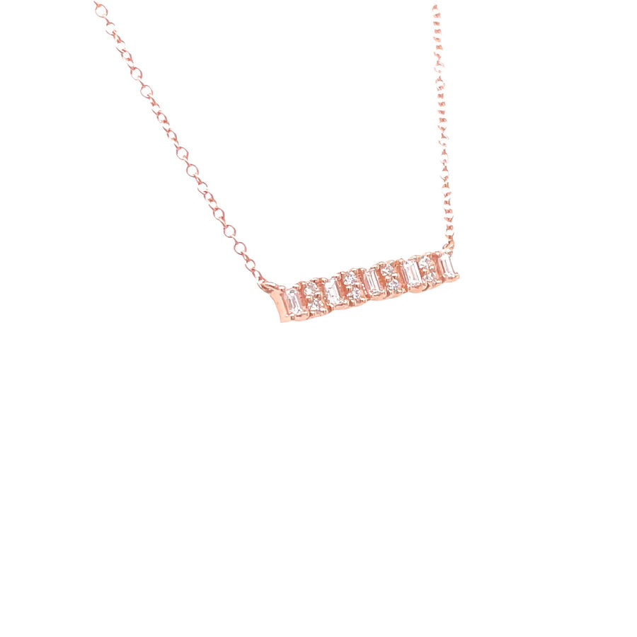 Heirloom Straight Bar Necklace - Rose Gold