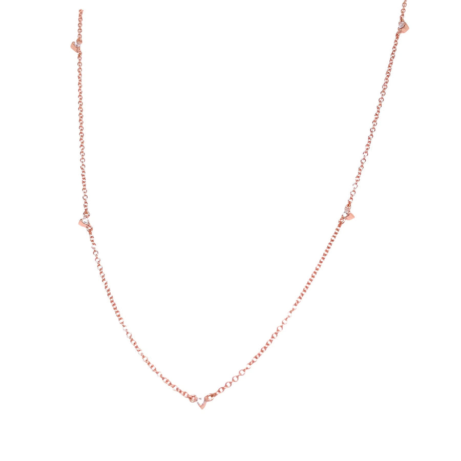 Petite Souli Diamond Station Necklace - Rose Gold