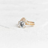 Round, Marquise, and Baguette Diamond Wedding Ring
