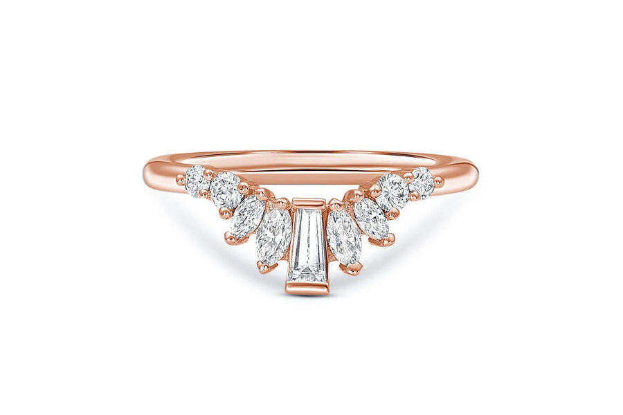Baguette, Round, & Marquise Diamond Wedding Ring